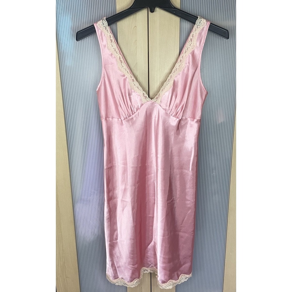 Vintage Victorias Secret Dream Angels Slip Sz S Chemise Nightie Lace Satin Dress